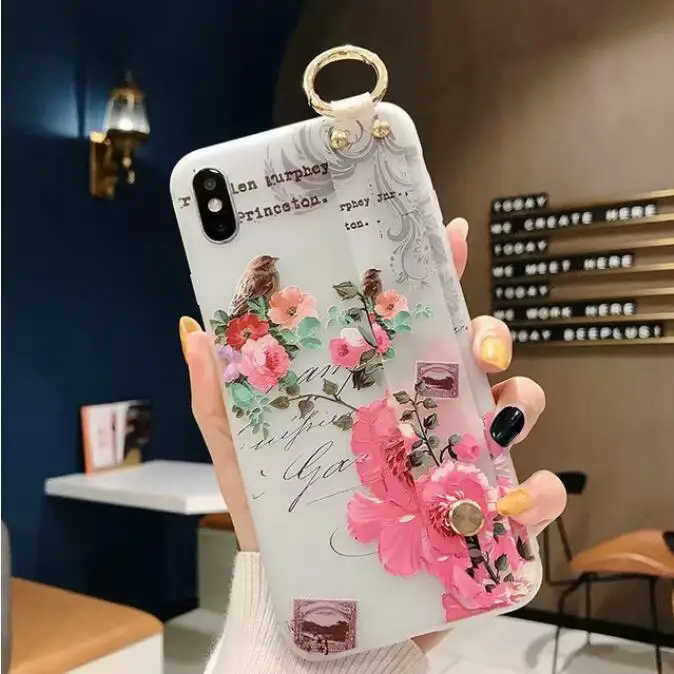 Ourdeals карамельный цвет на запястье цепочка чехол для телефона для iphone 8 6 6s plus XS MAX X мягкий чехол для iphone 7 Чехол для XR чехол Cuque - Цвет: Коричневый