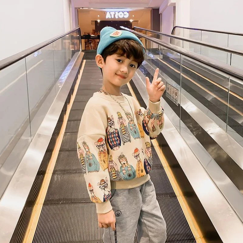 

Cute Dog Spring Autumn Boys Sweatshirts Jacket Coat Kids Outwear Children Clothes Tops Teenager Gift High Quality