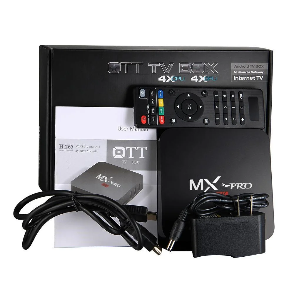 5PCS MX pro android 7.1 os amlogic s905w quad core 2g 16g 4k smart h.265 3D media player tv box | Электроника