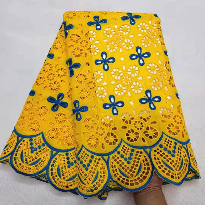 yellow swiss voile lace in switzerland african lace fabric tissu broderie africain suisse pink french lace fabric for women5yard/lot - Color: yellow