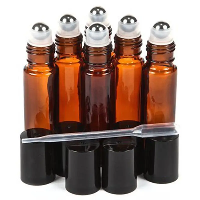 

1 Set 10ml Glass Roll-On Bottles Stainless Steel Roller Balls Empty Essential Oil Perfume Bottles Refillable Bottles