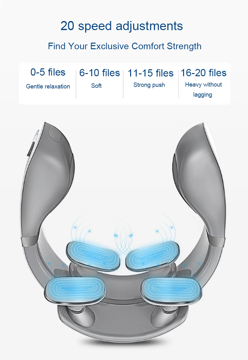 Электрический импульсный массажер для шеи шиацу разминающий нагревательный