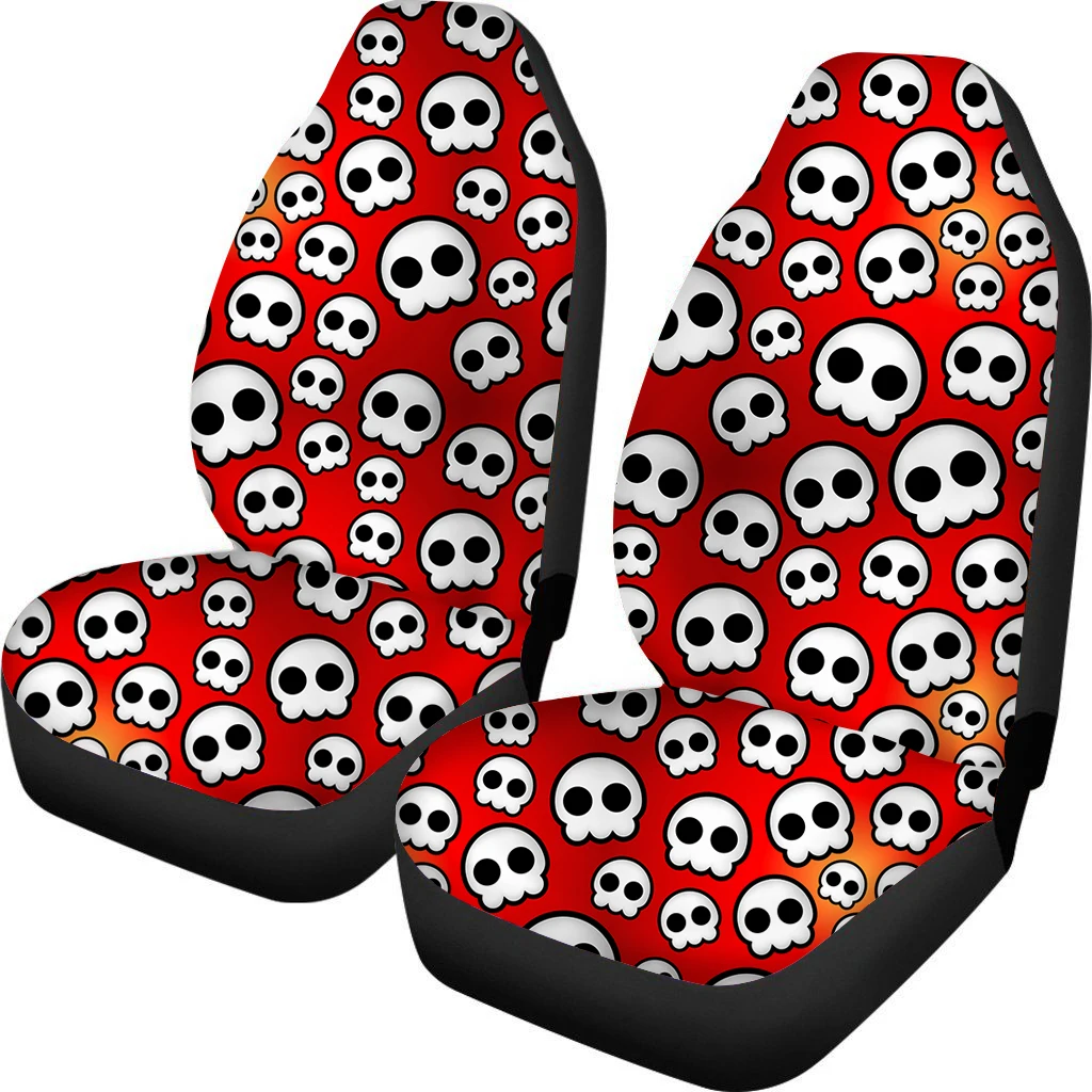 

Чехлы на передние сиденья автомобиля, с принтом черепа