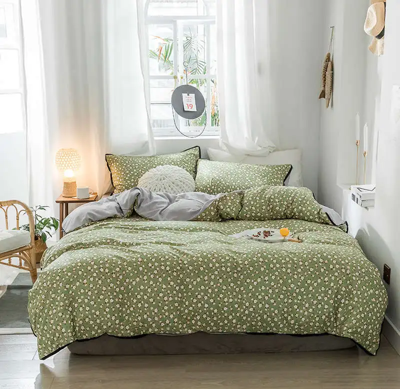 10 SlowDream Bedding Set Pastoral Style Flowers Bedspread Duvet Cover Set Flat Sheet For Adult Child Single Bed 1.0/1.2 Double - Цвет: 10