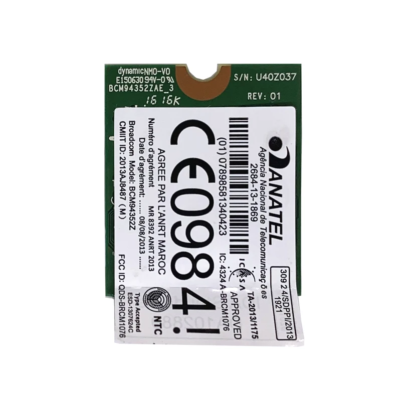 Беспроводной AC1200 Broadcom DW1560 BCM94352Z 867 Мбит/с Bluetooth 4,0 802.11ac NGFF M.2 WiFi беспроводной адаптер-адаптер для Mac