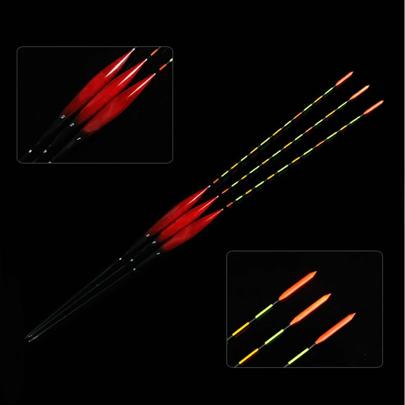 3 шт./компл. поплавок для рыбалки хвостовый Флуоресцентный светильник ловли карпа