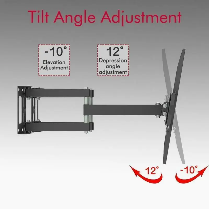 

Full Motion HDTV TV Wall Mount Corner Bracket 32-70 Inch Double Arms Swivel Tilt
