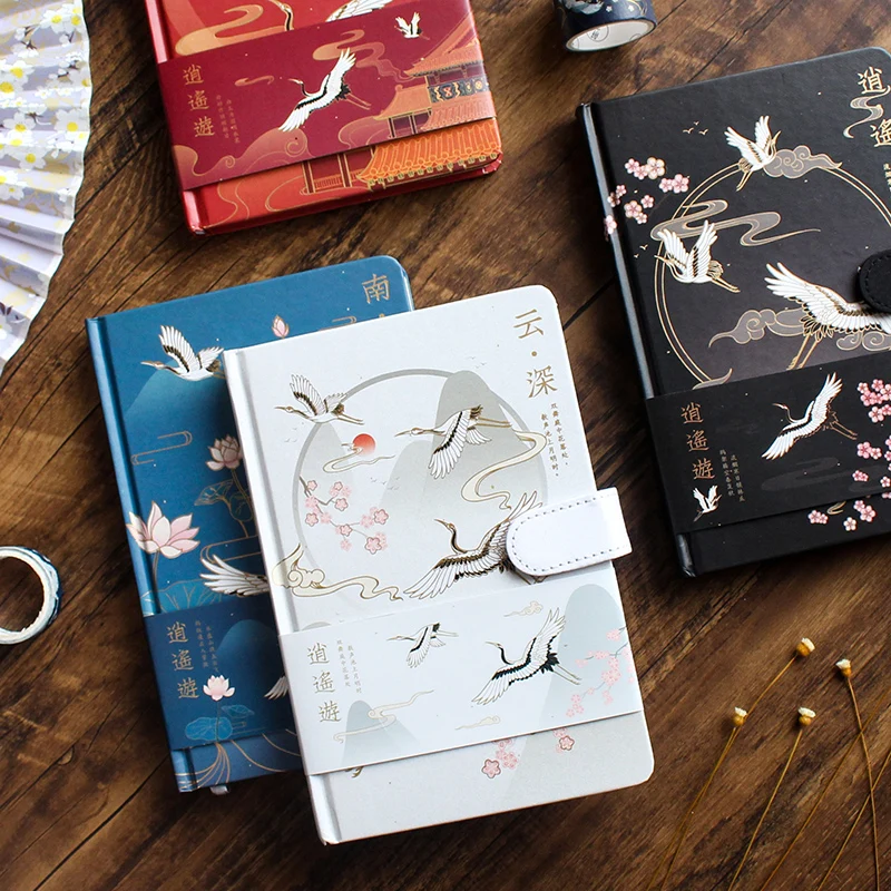 

Ancient Style Hand-book Full-color Page Notebook Magnetic Buckle Hand-painted Illustration Diary Girl Heart Retro Book
