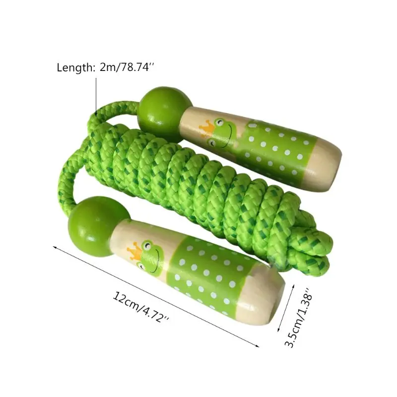 

Wooden Handles Kids Jump Rope Adjustable Cartoon Rope Skipping for Kids Exercise G99D