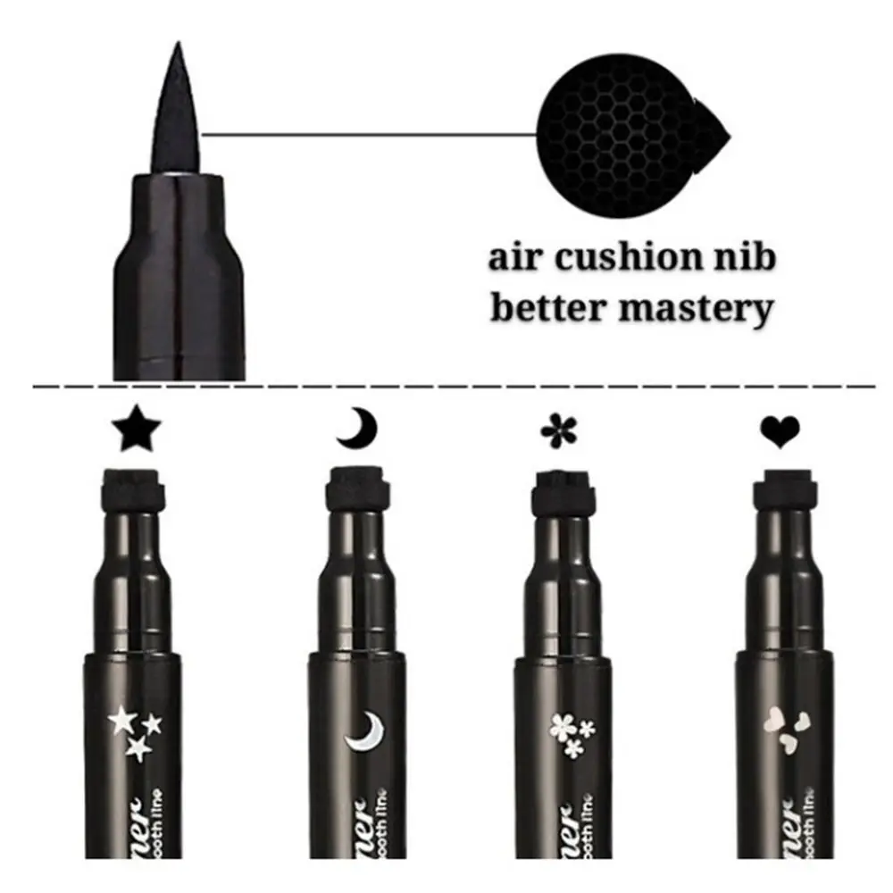 Двухсторонняя Водостойкая Подводка для глаз макияжа звезда сердце точка луна