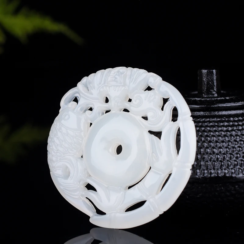 

Natural Green Hand-carved Hollow Rain Jade Pendant Jewelry Necklace Over The Years More Than Pendant