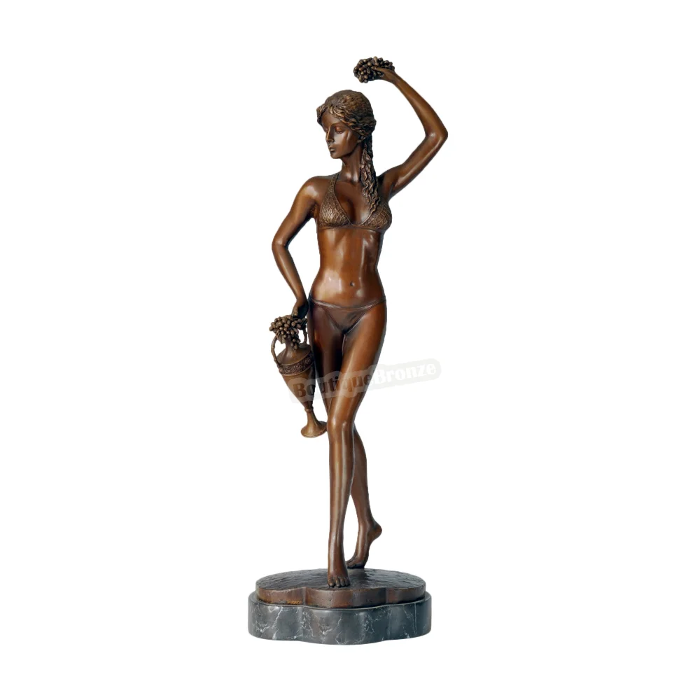 

Thalia Bronze Statue Greek Goddess of Festivity and Banquets Three Graces Sculpture Antique Myth Sexy Girl Art Figurine Decor