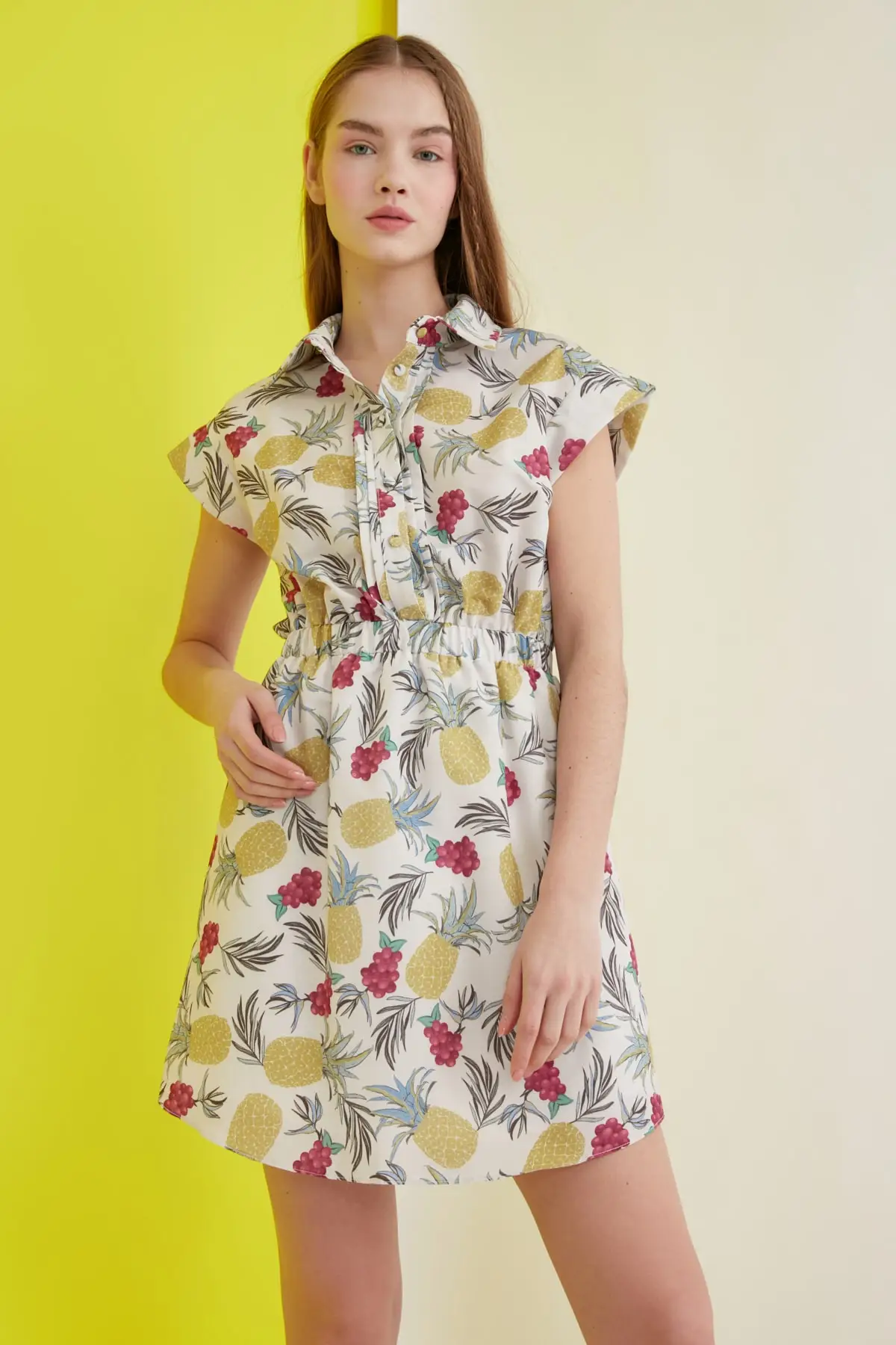 

Trendyol Patterned Shirt Collar Dress TWOSS21EL0305