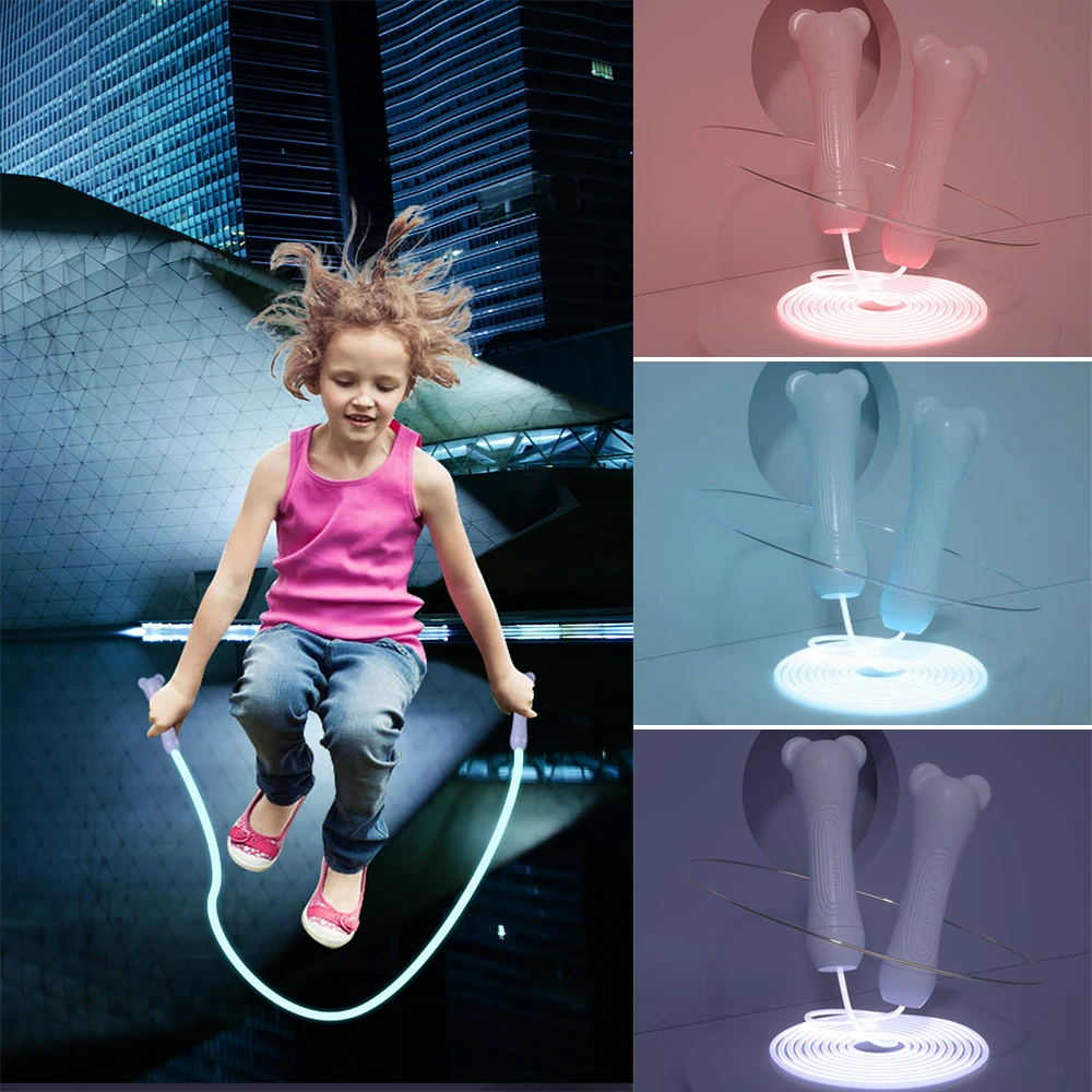 

2.8M Children Glow Skipping Rope Women No Knotted Jumping Rope Gym Exercise Weight Loss Outdoor Sports Fitness Equipment New