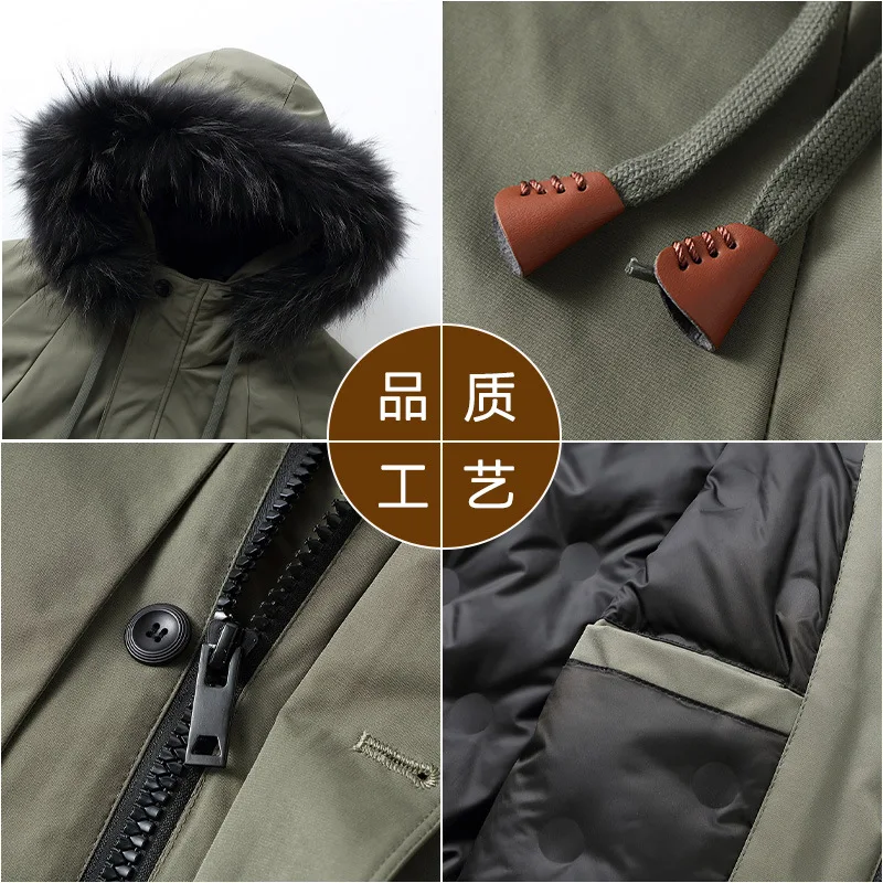 2022 New Fashion Winter Parkas Men's Down Jacket Real Fur High Quality Warm Thick Jacket Male Detachable Hat Casual Parka Coat