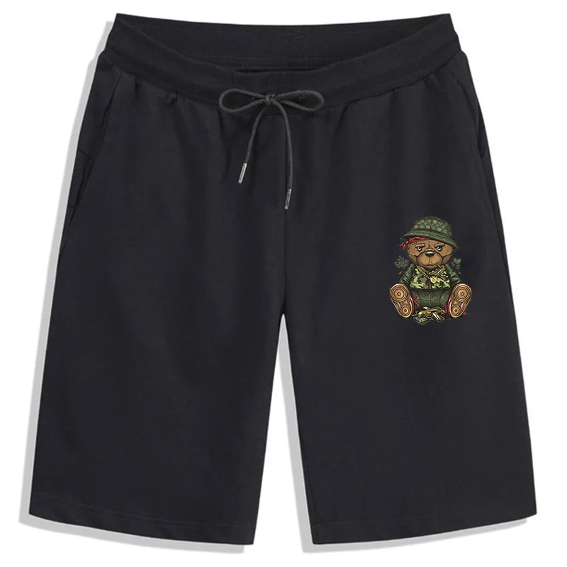 

Шорты мужские пляжные из полиэстера, брендовые Короткие штаны с принтом медведя, дышащие, повседневные модные, лето