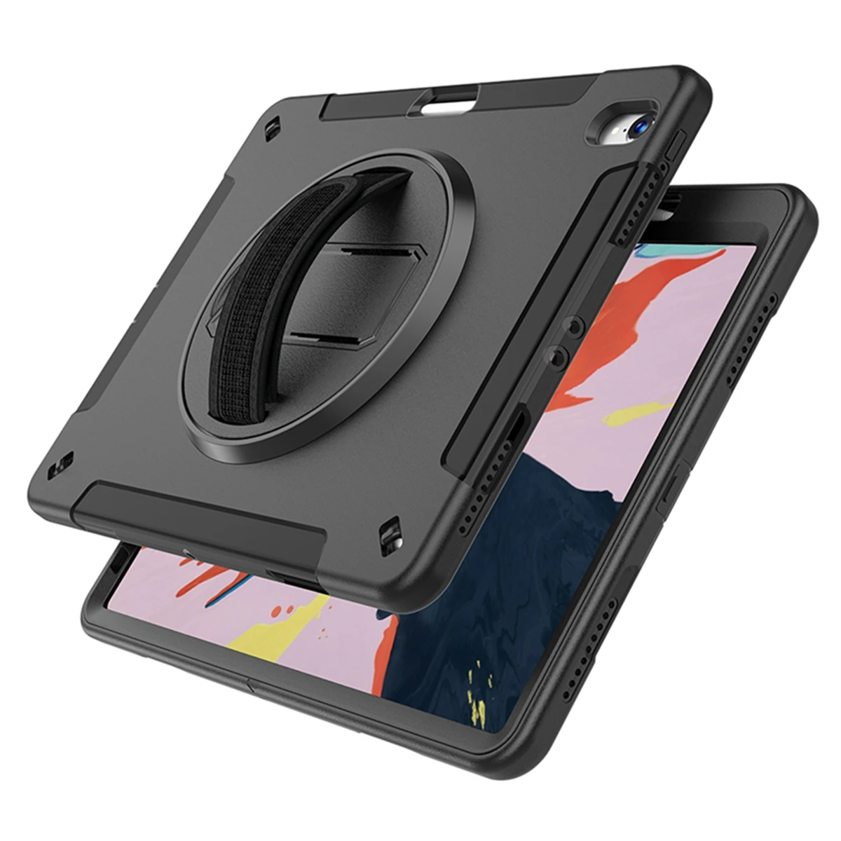 Для iPad Pro 12,9 дюйма чехол для планшета PC Hybrid TPU чехол Противоударная защитная оболочка с кронштейном ручной ремешок переносная крышка
