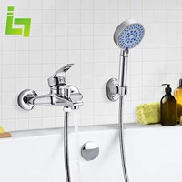 wall mounted bathtub faucet two function chrome shower mixer brass body cold and hot bathroom tap