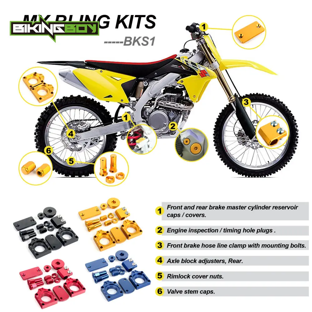 Набор для мотокросса BIKINGBOY с ЧПУ Suzuki RMZ 250 2007-2017 RM-Z 450 05 06 07 08 09 10 11 12 13 14 15 16 17 |