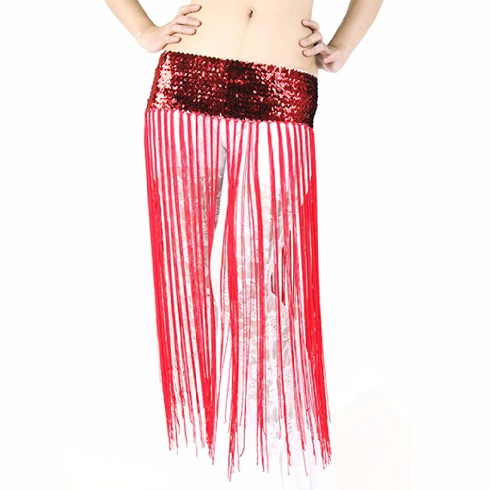 

Belly oriental Dance Fringe Tassel Brilliant Hip Scarf Belt Skirt 5 colors