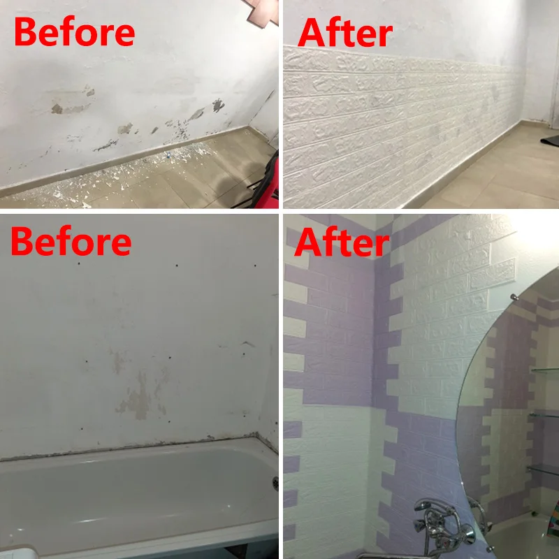 

12pcs Self adhesive Wallpaper Peel and Stick 3D Wall Panel Living Room Brick Stickers Bedroom Kids Room Brick Papers Home Decor