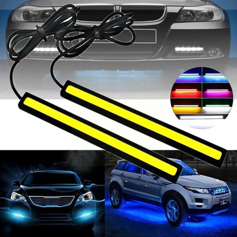 

2PCS 12V 6500K Car Daytime Running Light Car COB LED DRL Strip LED 17CM Bulb Strip Super Fog Car COB LED Bright F5Z1