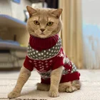Зимний теплый свитер с мультяшным котом для кошек кеди Каттен, пуловер, одежда для домашних животных, костюм
