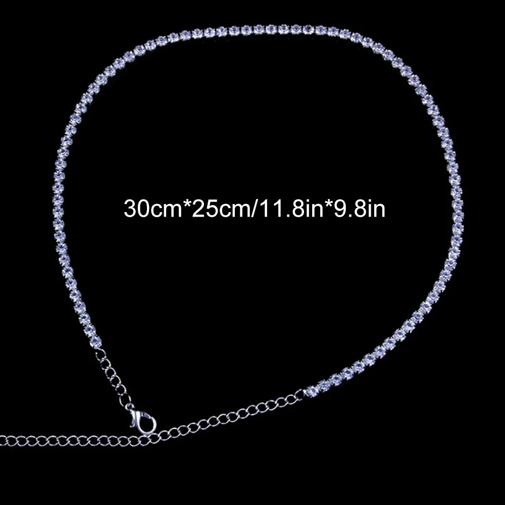 Ожерелье из циркона ожерелья с кристаллами для женщин тенниса цепочка-ожерелье в