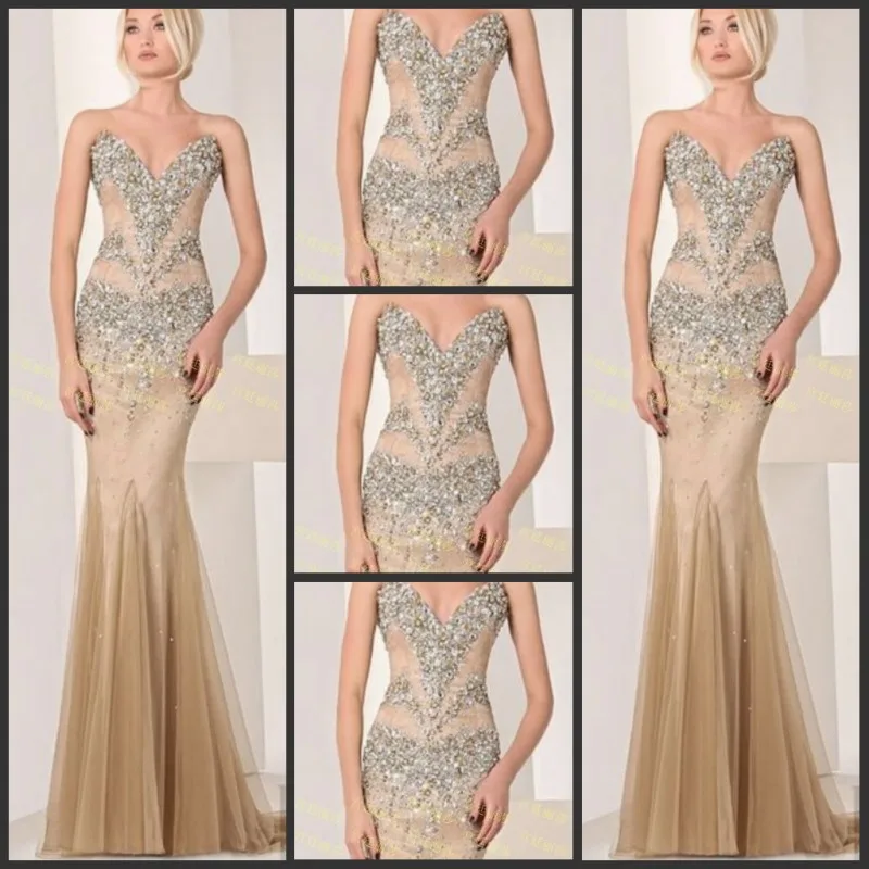 

vampire diaries vestidos de formatura luxury crystal beaded formal brides champagne long gowns mermaid prom mother of the dress