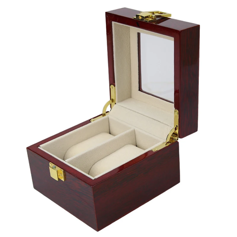 

New Luxury Double Wooden Watch Box Holder Box For Watches Men Glass Top Jewelry Organizer Box Grids Watch Organizer