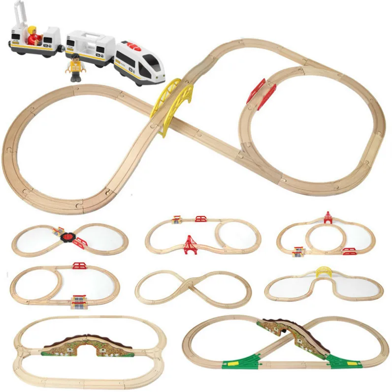 DIY Деревянные гоночные треки детские деревянные строительные игрушки
