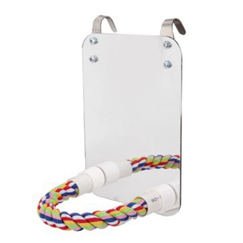 Зеркало Хлопок Веревка стенд бар набор попугай щебня игрушка птица товары для