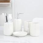 Европейский керамический набор из пяти предметов для ванной комнаты, декоративный Настольный контейнер для дезинфицирующего средства для рук, простые аксессуары для ванной комнаты