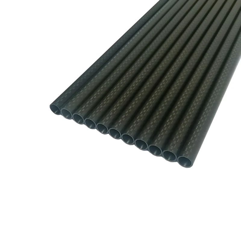 100% труба из углеродистого волокна 3K ткань углеродную стрелу валы Spine250 600 ID6.2mm 5