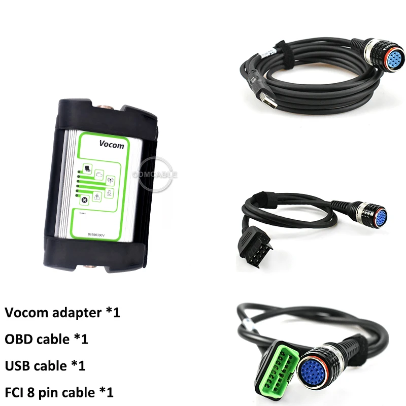 

Truck Excavator auto diagnostic scanner for volvo vocom adapter with vcads fci 8 pin connect cable OBD 2 Vocom II scanner tool