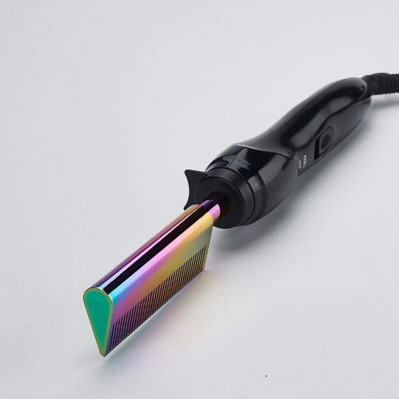 

Hair Straightener 2In1 Electric Hot Comb for Afro Hair Ceramic Straight Hair Curler Electric Beard Comb for Men