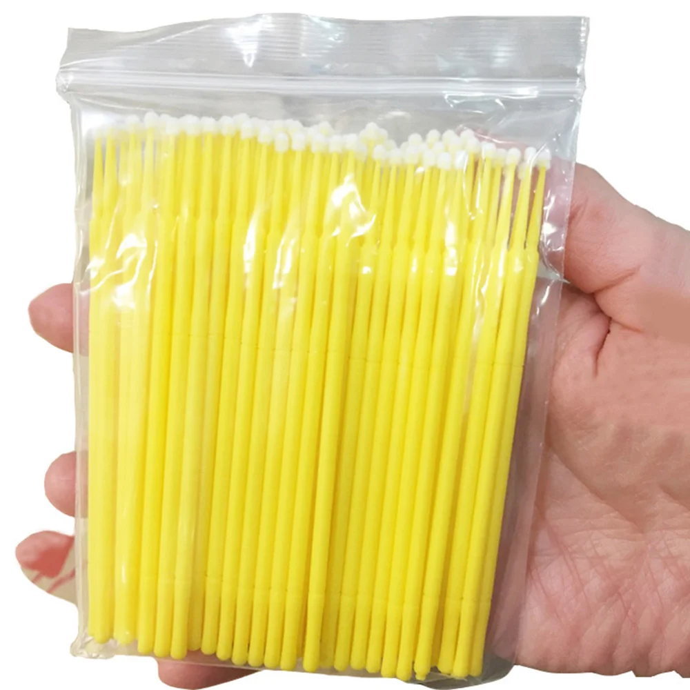 

100pcs Disposable Micro Applicator Brushes Eyelash Extension Cotton Swab Eyelash Micro Brush Wands Makeup Tools Size )