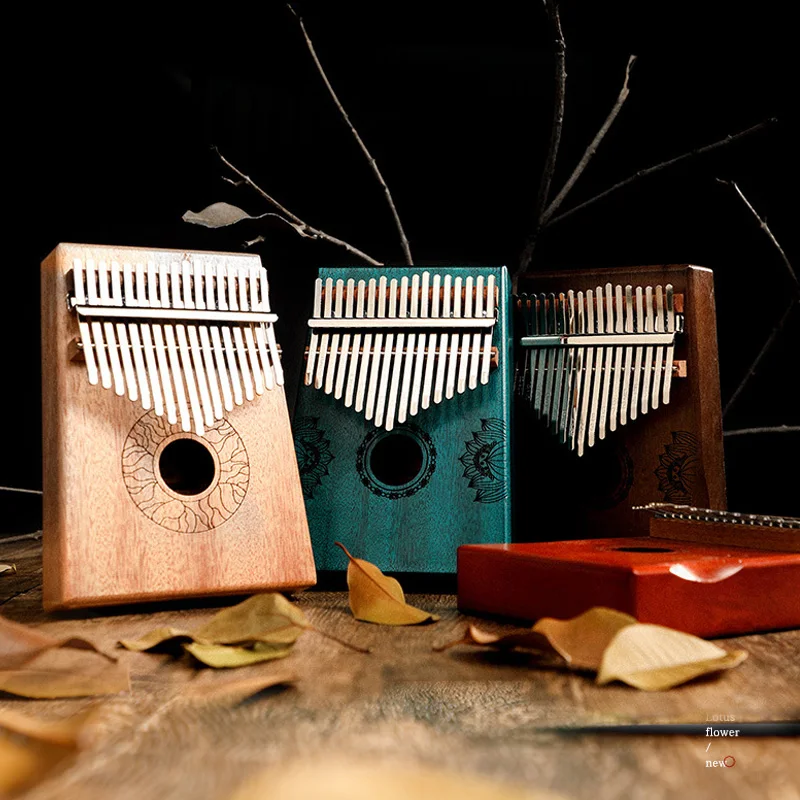 

Kalimba 17 Key Thumb Piano Solid Wood Portable Keyboard Instrument High Quality Mahogany Wooden African Kalimba Finger Piano