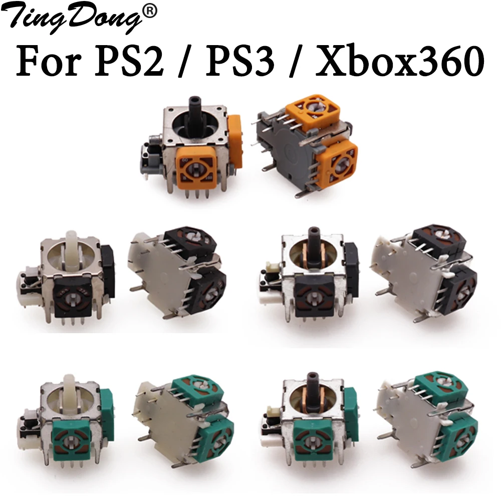 

3D Аналоговый джойстик, 2 шт., модуль потенциометра, запасные части для Microsoft Xbox 360/ PS2/ PS3, контроллер, джойстик
