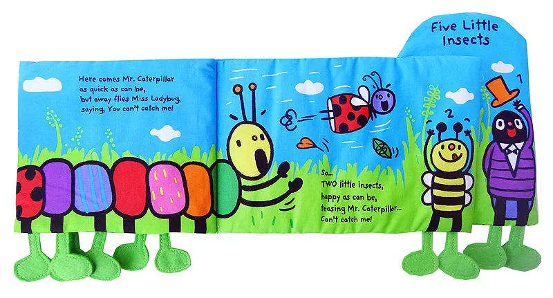 Детская игрушка для раннего обучения Экологичная тканевая книга милый