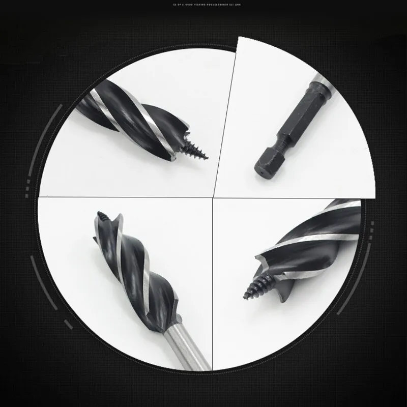 Четырехслотовое удлиненное деревообрабатывающее спиральное сверло с четырьмя