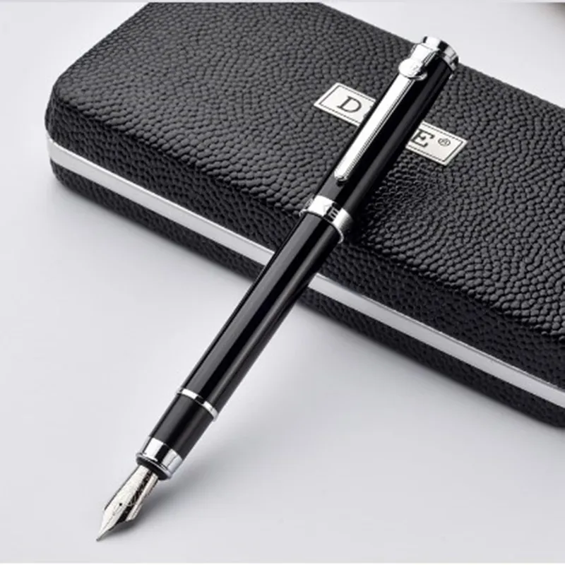 Duke из углеродного волокна серии роскошный черный и серебряный зажим авторучка 0 5