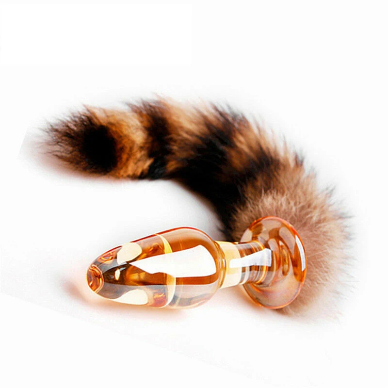 Анальная затычка в Стекло анальный Вилки лисий хвост во главе с стеклянный