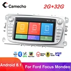 Автомобильный мультимедийный плеер Camecho, 2 din, Android 8,1, 7 дюймов, GPS-навигатор, Автомагнитола для Ford Focus EXI MT 2 3 Mk2MondeoS-MAXC-MAXGalaxy