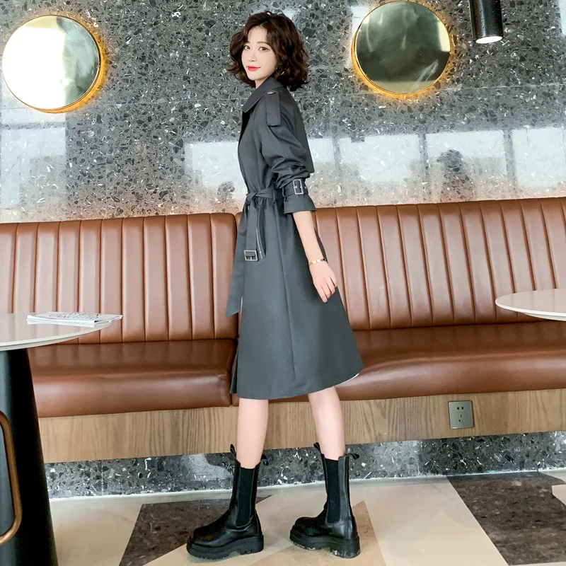 

CMAZ Fall 2021 Fashionable Simple Elegant Waist Slimming Casual Slim All-Match Fashion Trench Coat