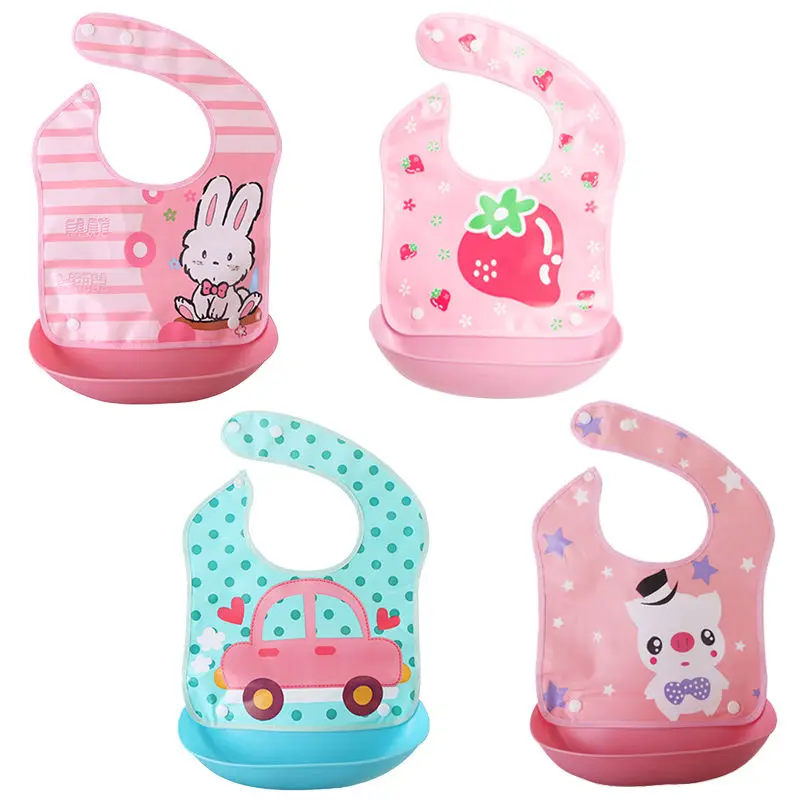 Нагрудник детский хлопковый непромокаемый с мультяшным принтом От 0 до 3 лет |