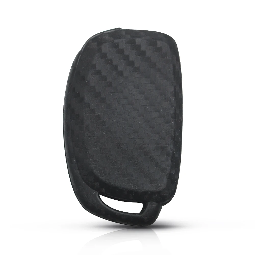 

KEYYOU 3/4 Buttons Carbon Silicone Car Key Case Cover For Hyundai Creta Tucson Santa Elantra Sonata i20 i30 i40 i25 ix35