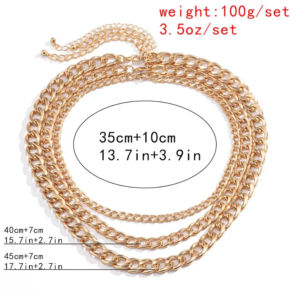 

Punk Cuban Iron Chunky Chain Necklace Multilayer Exaggerated Vintage Hip Hop Big Thick Link Choker Necklace Women Men Jewelry