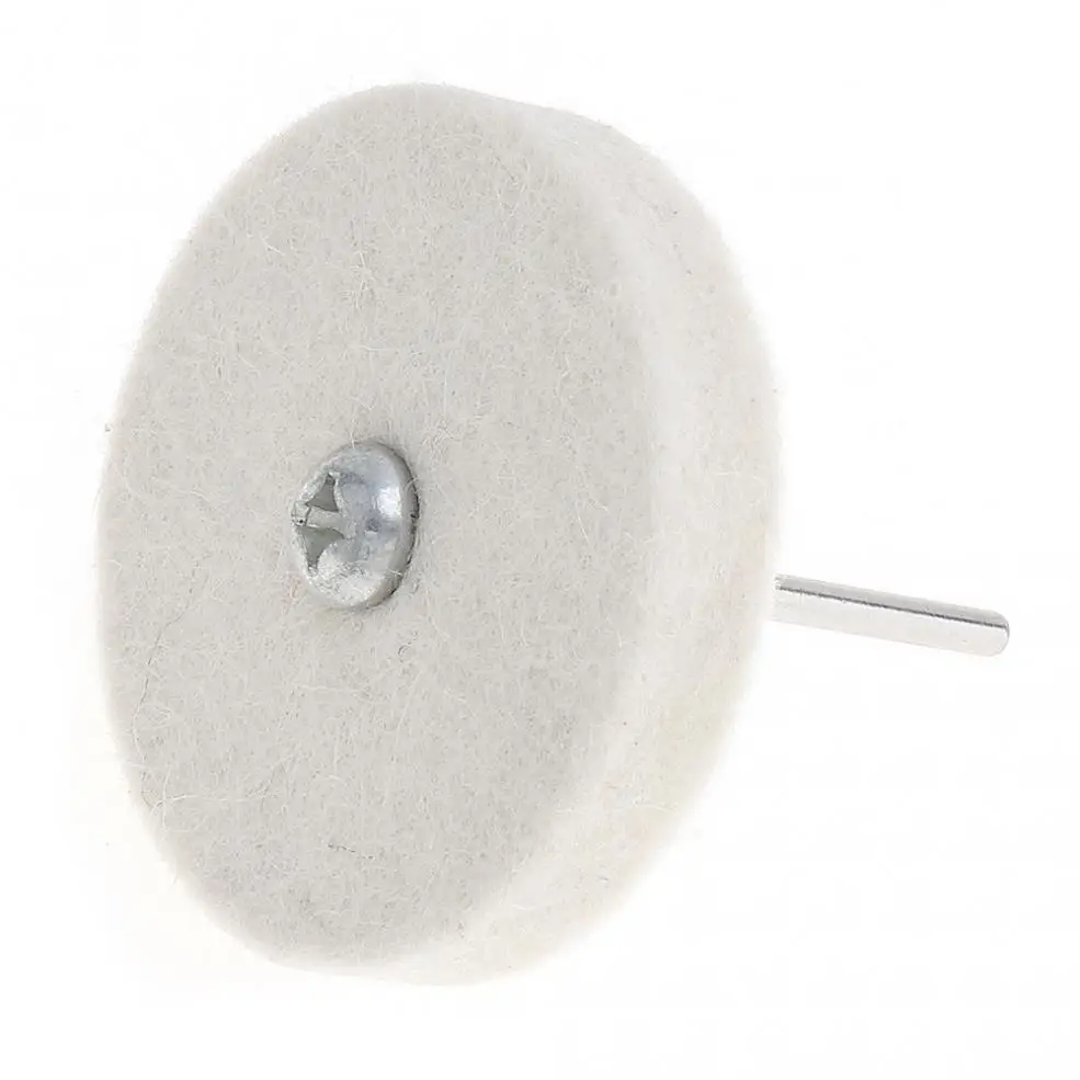 

2 Inch T-shaped White Wool Polishing Wheel Mirror Polishing Buffer Cotton Pad with 3mm Shank Diameter for Surface Polishing
