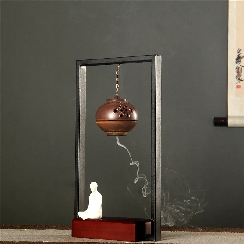

Backflow Zen Incense Burner Waterfall Buddha Chinese Sandalwood Incense Holder Living Room Oil Burner Buddhist Supplies DA60XX